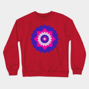 Boho Abstract Bright Pink and Blue Flower Crewneck Sweatshirt